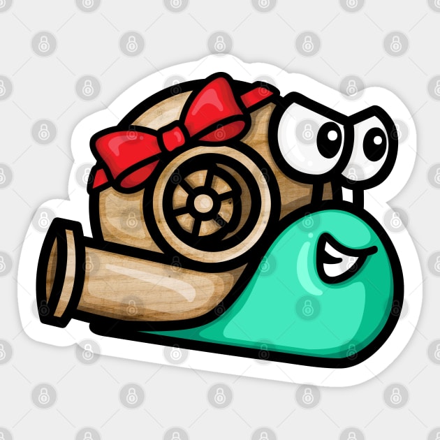 Turbo Snail - Gift Wrapped (Wood-Mint) Sticker by hoddynoddy